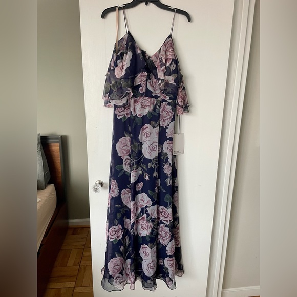 Floral Off Shoulder Floor Length Gown NWT - Picture 3 of 5